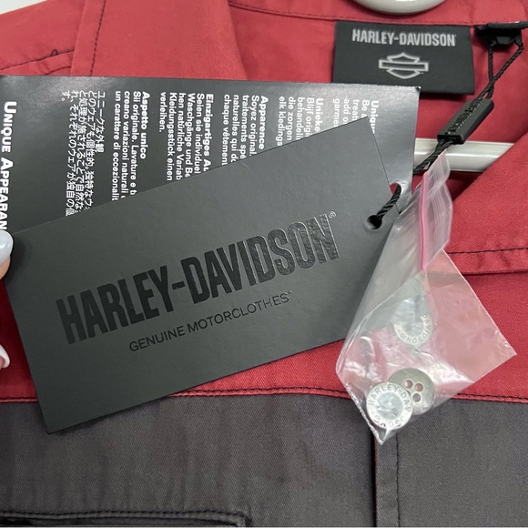 Harley-Davidson Motorcycles NEW Short Sleeve Button Up Shirt Men’s L Large Bike - Picture 4 of 13